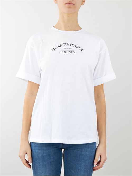 T-shirt in jersey con stampa logo Elisabetta Franchi ELISABETTA FRANCHI | T-shirt | MA02341E2270